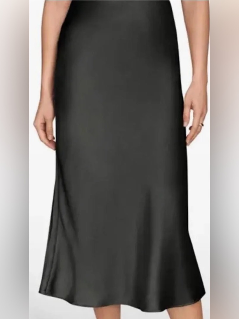 A New Day Black Midi Bias Slip Skirt